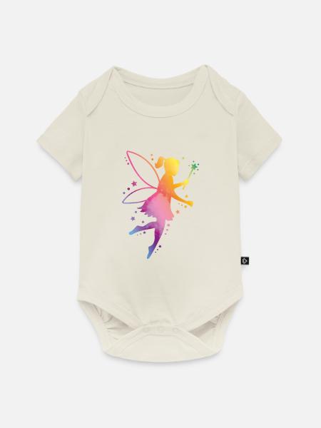 fee elfe bunt silhouette - Baby Premium Kurzarmbody - Naturweiß