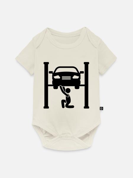Kfz Auto Werstatt Symbol Mechaniker - Baby Premium Kurzarmbody - Naturweiß