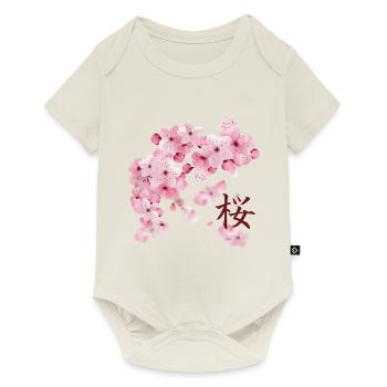 Fleurs de cerisier Japonais - Sakura - Body à manches courtes Premium Bébé - blanc cassé - Devant