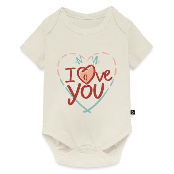 I love you, ich liebe dich - Baby Premium Kurzarmbody - Naturweiß - Vorne