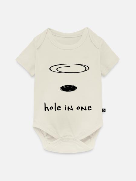 hole in one - Baby Premium Kurzarmbody - Naturweiß