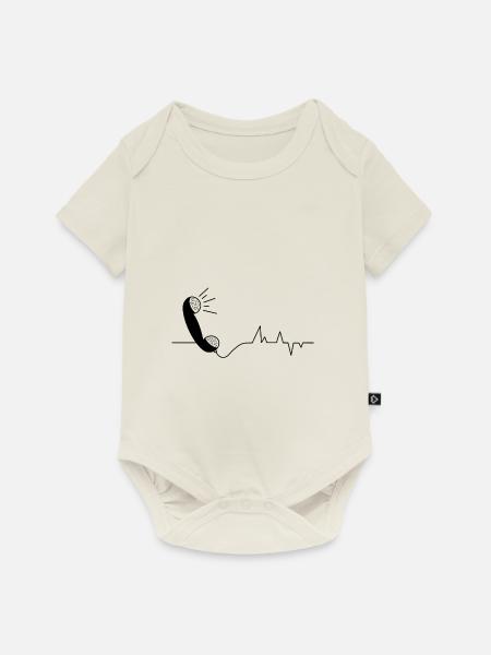 Herzschlag-Telefonhörer - Baby Premium Kurzarmbody - Naturweiß