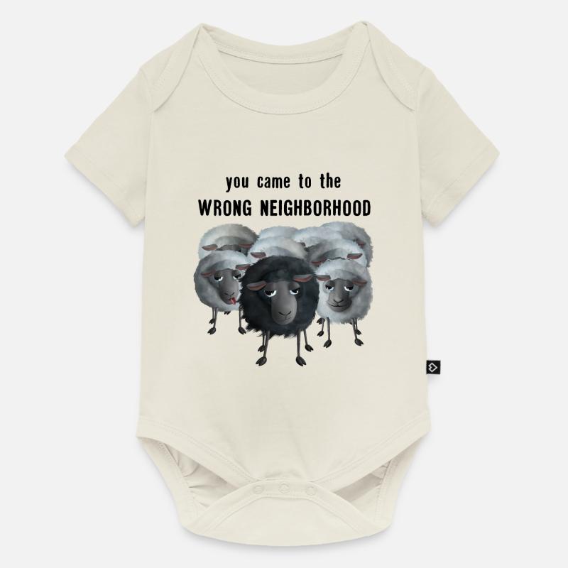 Sweet Sheep - vous êtes venu dans le mauvais quartier - Body à manches courtes Premium Bébé - blanc cassé