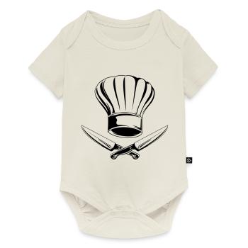 knife symbol chef's hat - Baby Premium short-sleeve bodysuit - off white - Front