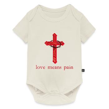 Croix avec épines E 18 - Body à manches courtes Premium Bébé - blanc cassé - Devant