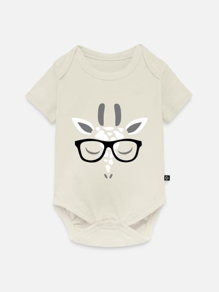 Giraffe - Baby Premium Kurzarmbody - Naturweiß