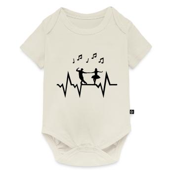 Dancer & Heartbeat with music notes - Baby Premium short-sleeve bodysuit - off white - Front