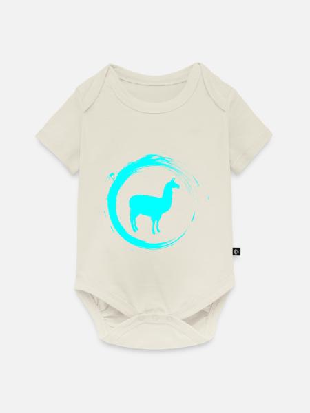 Alpaka Lama - Baby Premium Kurzarmbody - Naturweiß
