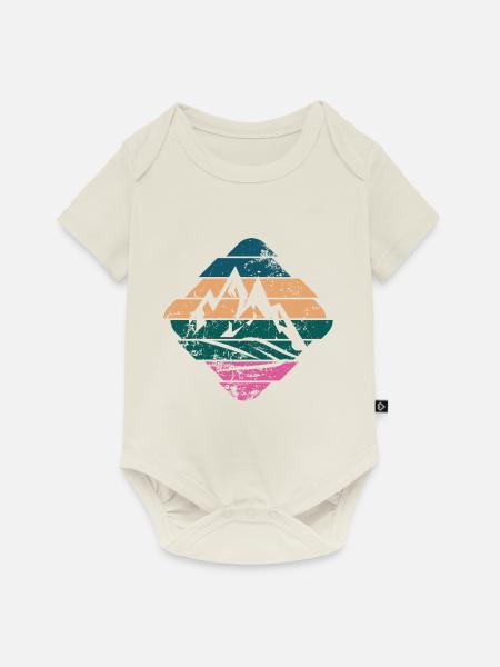 Berg - Baby Premium Kurzarmbody - Naturweiß