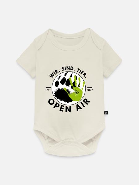 OPEN AIR LOGO - Baby Premium Kurzarmbody - Naturweiß