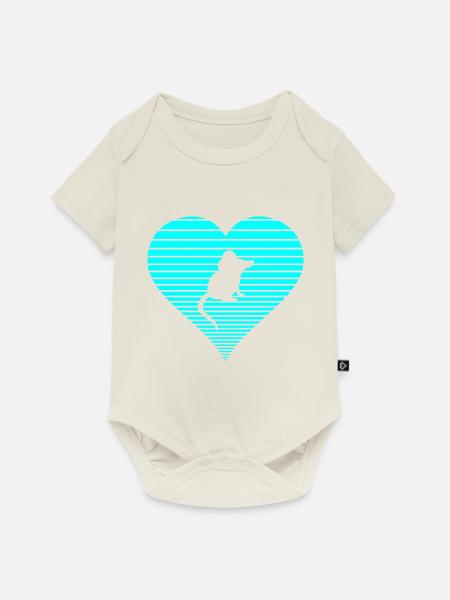 Maus - Baby Premium Kurzarmbody - Naturweiß