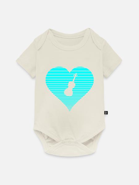 Violine - Baby Premium Kurzarmbody - Naturweiß