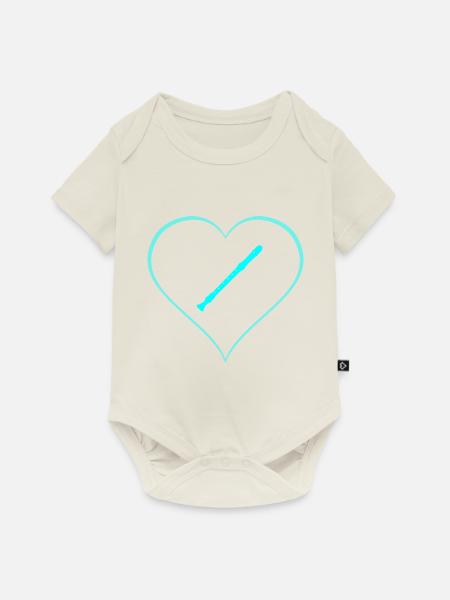 Flöte - Baby Premium Kurzarmbody - Naturweiß