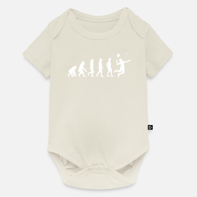 Badminton Evolution Geschenk - Baby Premium Kurzarmbody - Naturweiß