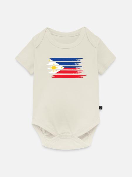 Philippinen Flagge - Baby Premium Kurzarmbody - Naturweiß