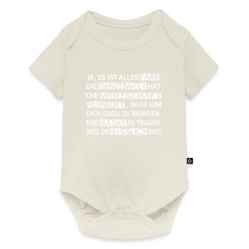Lustige Corona Sprüche Verschwörung - Baby Premium Kurzarmbody - Naturweiß - Vorne