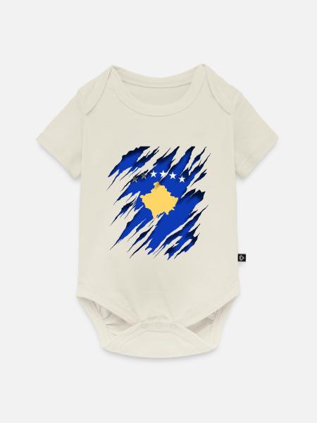 Kosovo - Baby Premium Kurzarmbody - Naturweiß