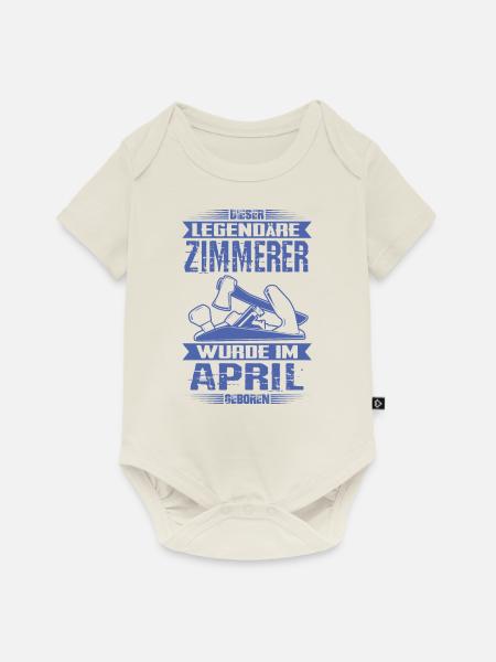 Zimmerer Geburtstag April - Baby Premium Kurzarmbody - Naturweiß