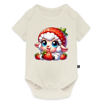 Cute Sheep Lamb Strawberry Fruit Hat Whimsical - Baby Premium short-sleeve bodysuit - off white - Front