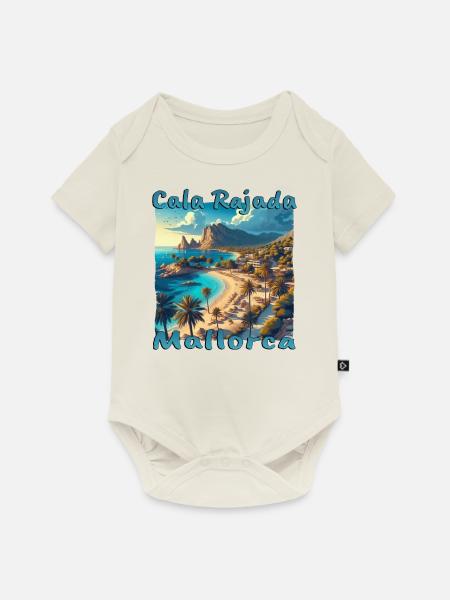 Cala Rajada Mallorca Sommerurlaub Strand Sonne Pal - Baby Premium Kurzarmbody - Naturweiß