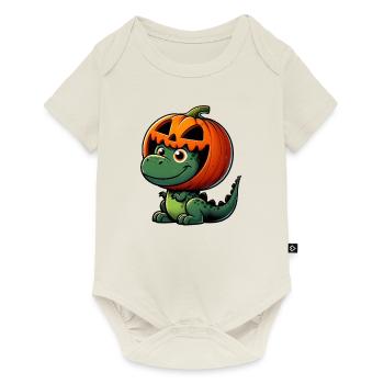 Halloween Dinosaur T-Rex Pumpkin Helmet - Baby Premium short-sleeve bodysuit - off white - Front