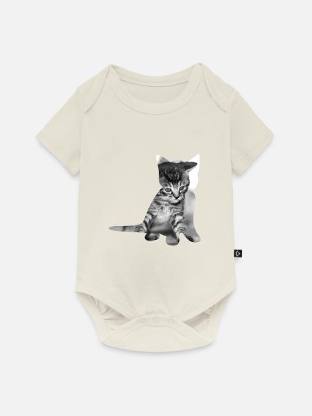 Katzenbaby Niedlich - Baby Premium Kurzarmbody - Naturweiß