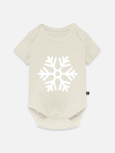 Schneeflocke - Baby Premium Kurzarmbody - Naturweiß