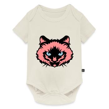 chat tete animal domestique 610 - Body à manches courtes Premium Bébé - blanc cassé - Devant