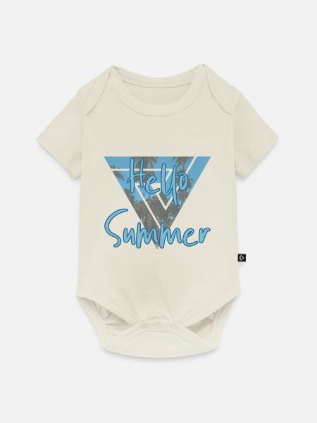Sommer - Baby Premium Kurzarmbody - Naturweiß