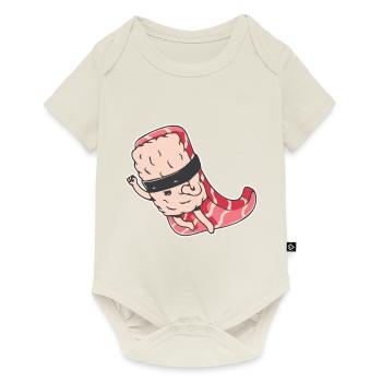 lustiges Sushi Superheld Motiv Geschenk - Baby Premium Kurzarmbody - Naturweiß - Vorne