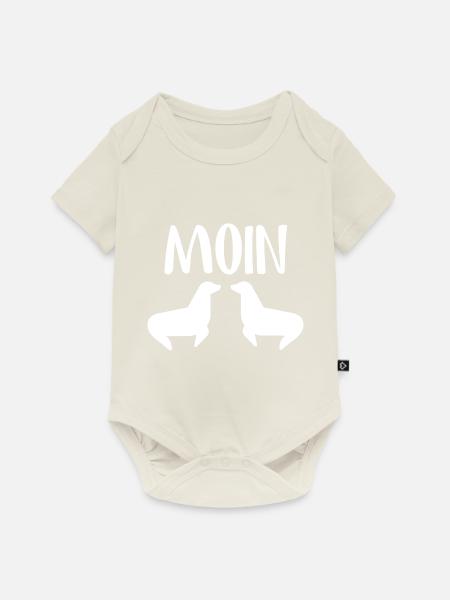Moin Robben - Baby Premium Kurzarmbody - Naturweiß