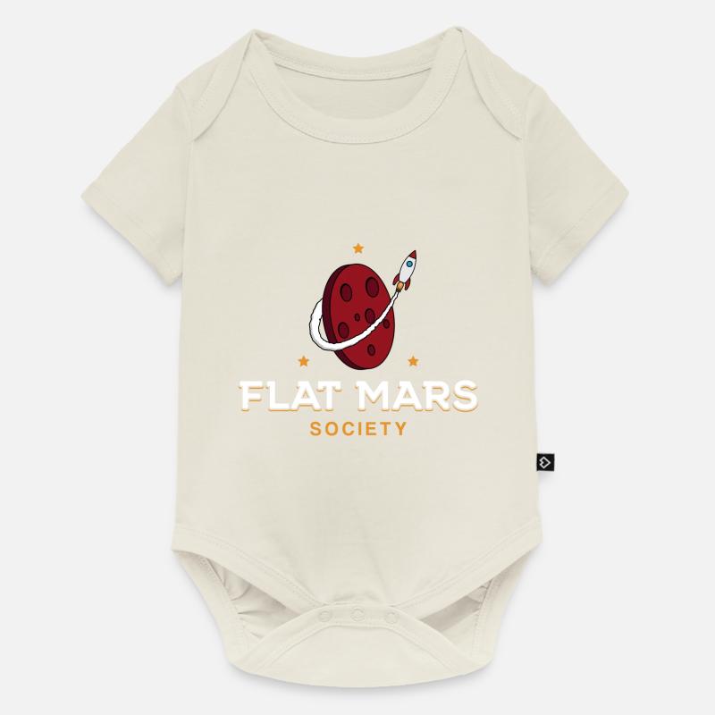 Flat Mars Gesellschaft Geschenk - Baby Premium Kurzarmbody - Naturweiß