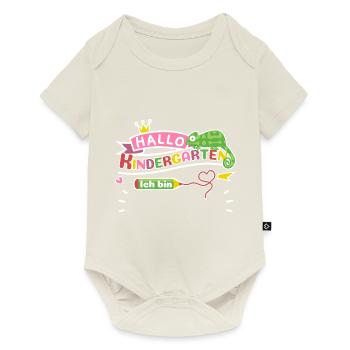 Hallo Kindergarten Chamäleon zum Personalisieren - Baby Premium Kurzarmbody - Naturweiß - Vorne