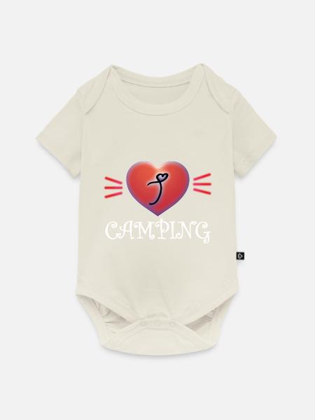 I Love Camping - Baby Premium Kurzarmbody - Naturweiß