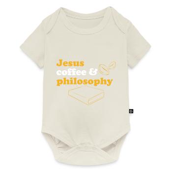 Philosophie Jesus Lehrer Wissenschaft Lesen Kaffee - Baby Premium Kurzarmbody - Naturweiß - Vorne
