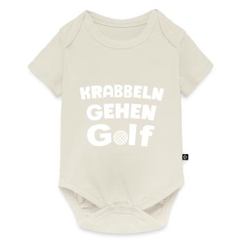 Krabbeln gehen golfen Golf Golfer Golfspieler - Baby Premium Kurzarmbody - Naturweiß - Vorne