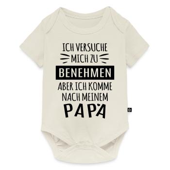 Geburt Geschenkidee lustig Baby Papa Vater Eltern - Baby Premium Kurzarmbody - Naturweiß - Vorne