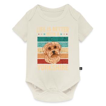 Chien Yorkshire Terrier - Body à manches courtes Premium Bébé - blanc cassé - Devant