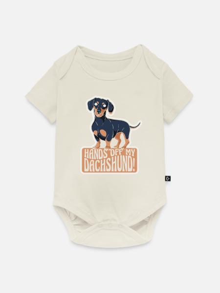 Dackel Hund - Baby Premium Kurzarmbody - Naturweiß