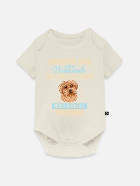 Yorkshire Terrier Hund - Baby Premium Kurzarmbody - Naturweiß