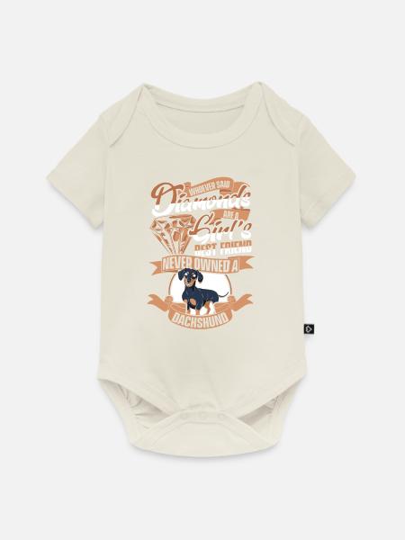 Dackel Hund - Baby Premium Kurzarmbody - Naturweiß