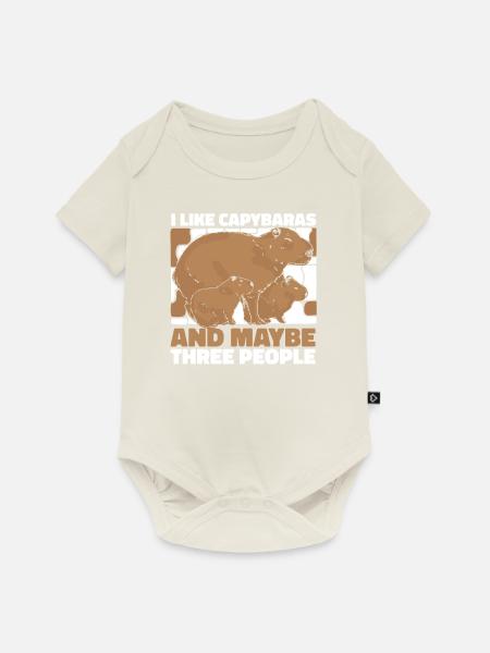 Capybara Nagetier Tier - Baby Premium Kurzarmbody - Naturweiß