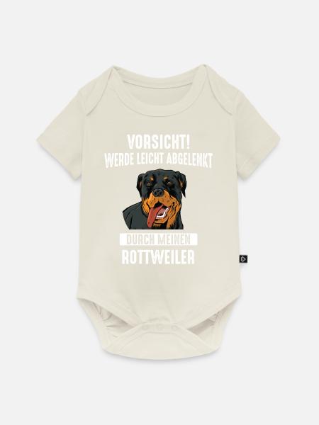Rottweiler Hund - Baby Premium Kurzarmbody - Naturweiß