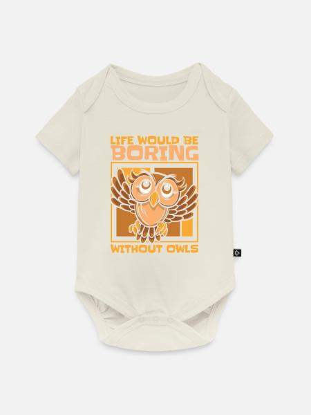 Eule Vogel Tier Eulen - Baby Premium Kurzarmbody - Naturweiß