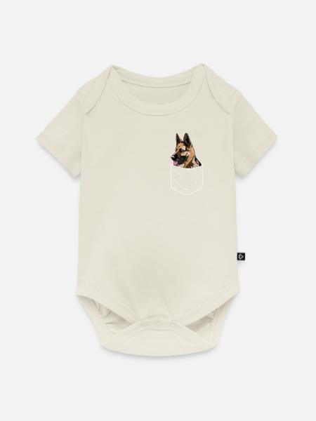Malinois Hund - Baby Premium Kurzarmbody - Naturweiß