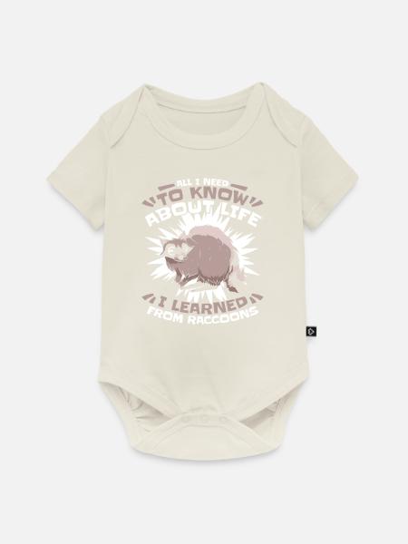 Waschbär - Baby Premium Kurzarmbody - Naturweiß