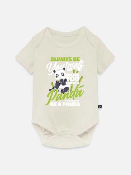 Pandabär Panda Tier Pandas - Baby Premium Kurzarmbody - Naturweiß