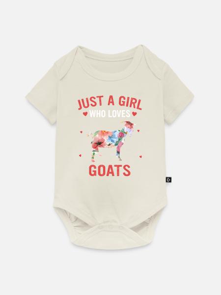 Ziege Ziegen Tier Goat - Baby Premium Kurzarmbody - Naturweiß