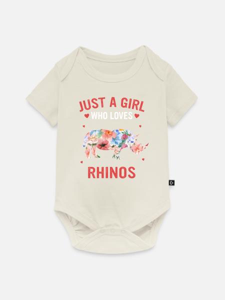 Nashorn Rhinozeros - Baby Premium Kurzarmbody - Naturweiß
