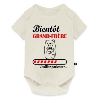 Bientôt Grand-Frère, annonce grossesse, bro - Body à manches courtes Premium Bébé - blanc cassé - Devant